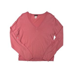 J. Crew Size Large V- Neck Lightweight Long Sleeves Sweater Melon